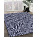 Patterned Night Blue Rug in Family Room, pat970blu