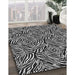 Machine Washable Transitional Midnight Gray Rug in a Family Room, wshpat970gry