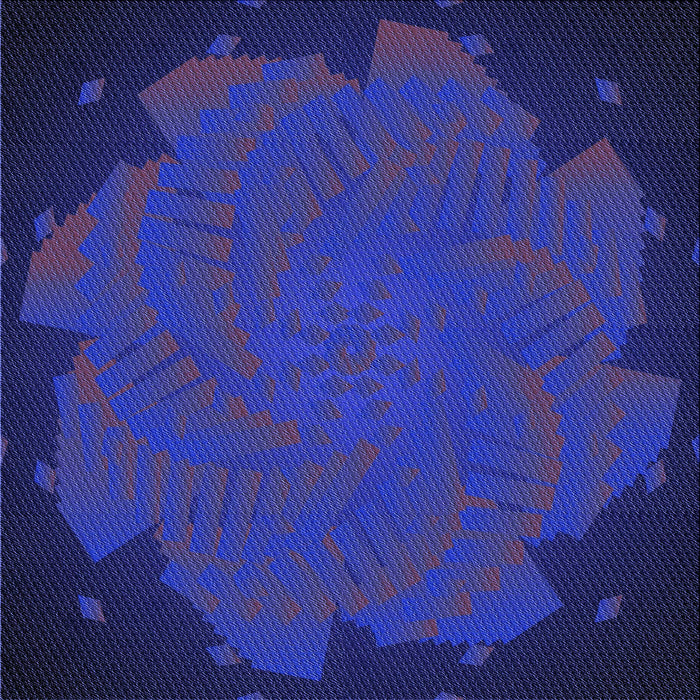 Round Patterned Denim Dark Blue Rug, pat971blu