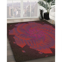 Patterned Burgundy Red Rug, pat971brn