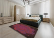 Patterned Burgundy Red Rug in a Bedroom, pat971brn