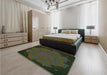 Patterned Midnight Gray Rug in a Bedroom, pat971grn