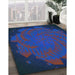 Machine Washable Transitional Blue Rug in a Family Room, wshpat971lblu