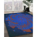 Patterned Blue Rug in Family Room, pat971lblu