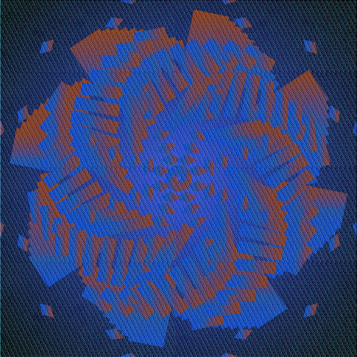 Round Patterned Blue Rug, pat971lblu