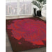 Patterned Red Rug in Family Room, pat971org