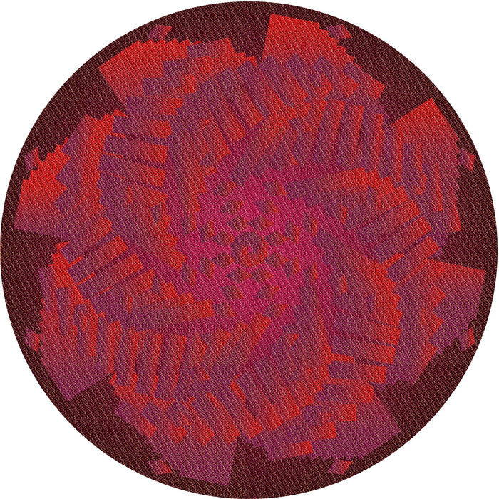 Square Patterned Red Rug, pat971org