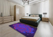 Patterned Amethyst Purple Rug in a Bedroom, pat971pur