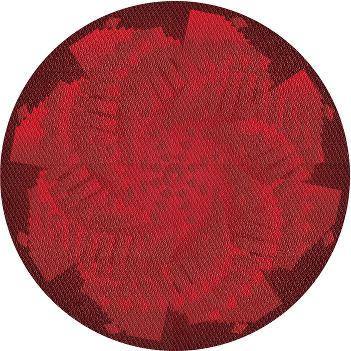 Square Patterned Crimson Red Rug, pat971rd