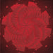 Round Patterned Crimson Red Rug, pat971rd