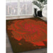 Machine Washable Transitional Mahogany Brown Rug in a Family Room, wshpat971yw