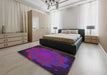 Patterned Purple Violet Purple Novelty Rug in a Bedroom, pat971