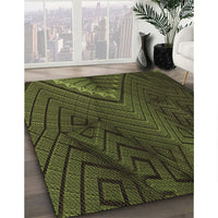 Patterned Olive Green Rug, pat972brn