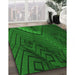 Patterned Deep Emerald Green Rug in Family Room, pat972grn