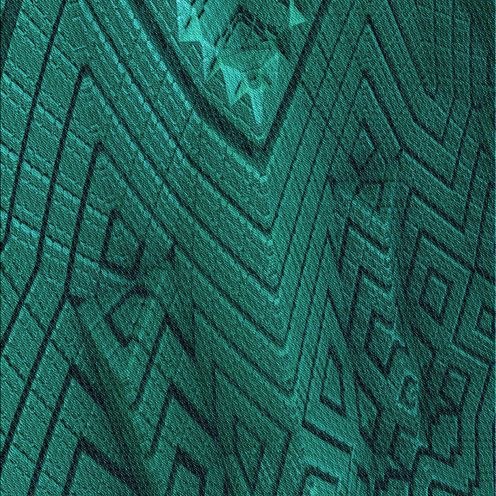 Patterned Dark Cyan Green Rug, pat972lblu