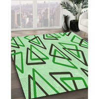 Patterned Green Rug, pat973grn