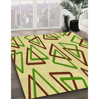 Patterned Dark Golden Brown Rug, pat973yw