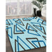 Machine Washable Transitional Glacial Blue Ice Blue Rug in a Family Room, wshpat974lblu