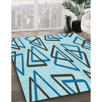 Patterned Glacial Blue Ice Blue Rug, pat974lblu