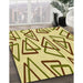 Patterned Dark Golden Brown Rug in Family Room, pat974yw