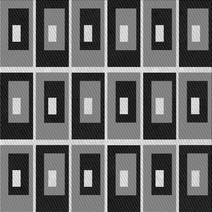 Round Patterned Charcoal Black Rug, pat975gry