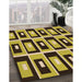 Patterned Golden Brown Yellow Rug in Family Room, pat975org