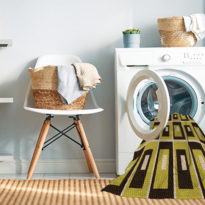 Machine Washable Transitional Golden Brown Yellow Rug in a Washing Machine, wshpat975org