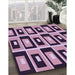 Patterned Plum Purple Rug in Family Room, pat975pur