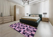 Patterned Plum Purple Rug in a Bedroom, pat975pur