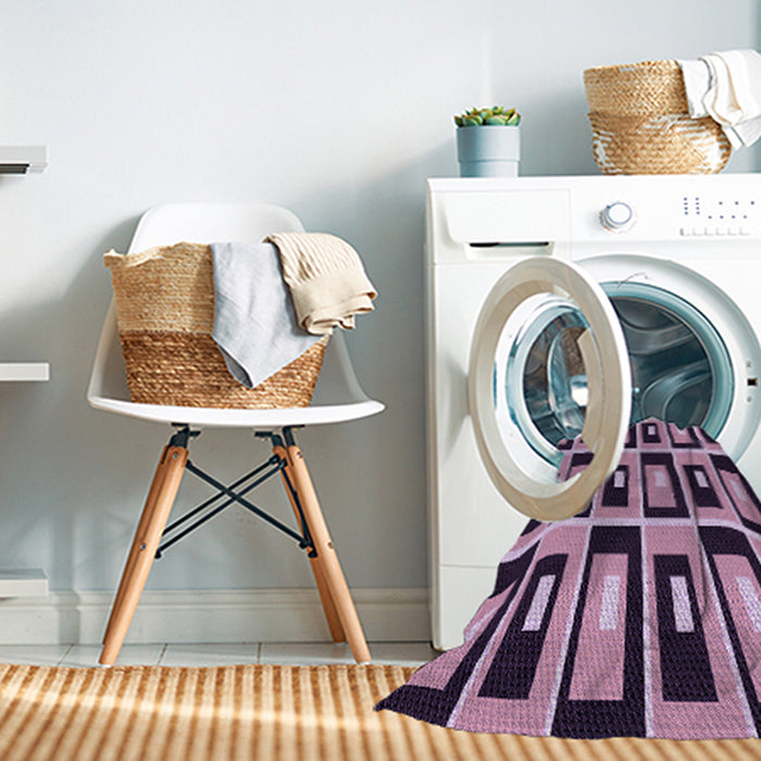 Machine Washable Transitional Plum Purple Rug in a Washing Machine, wshpat975pur