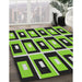 Patterned Yellowish Green Modern Rug in Family Room, pat975