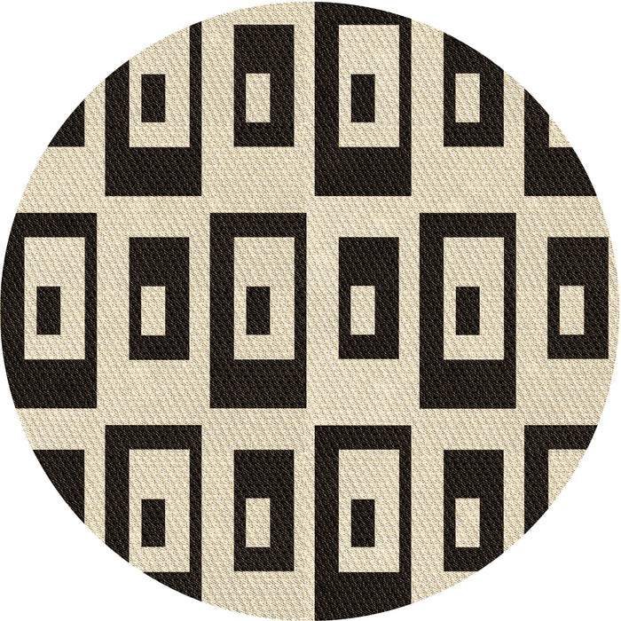 Square Patterned Milk Chocolate Brown Rug, pat976brn