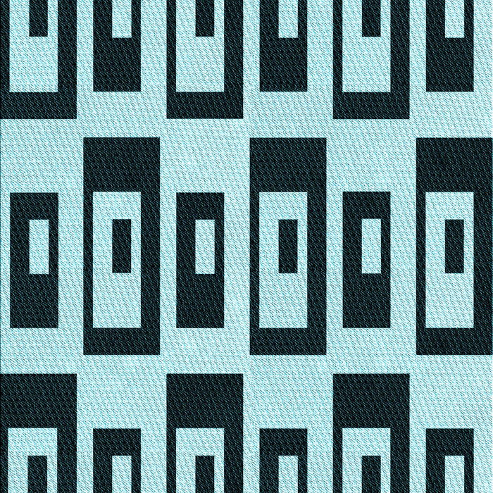 Patterned Deep-Sea Blue Rug, pat976lblu