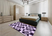 Patterned Blossom Pink Rug in a Bedroom, pat976pur