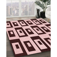 Patterned Deep Rose Pink Rug, pat976rd