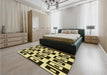 Patterned Milk Chocolate Brown Rug in a Bedroom, pat976yw