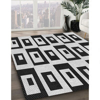 Patterned Charcoal Black Novelty Rug, pat976