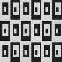 Square Patterned Charcoal Black Novelty Rug, pat976