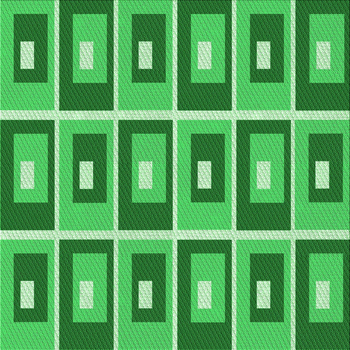 Round Machine Washable Transitional Green Rug, wshpat977grn