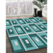 Machine Washable Transitional Teal Green Rug in a Family Room, wshpat977