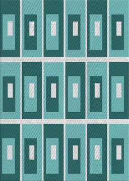 Patterned Teal Green Novelty Rug, pat977