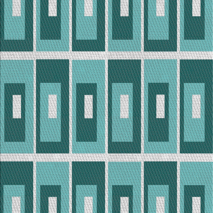 Patterned Teal Green Novelty Rug, pat977