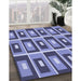 Machine Washable Transitional Deep Periwinkle Purple Rug in a Family Room, wshpat978blu