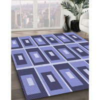 Patterned Deep Periwinkle Purple Rug, pat978blu