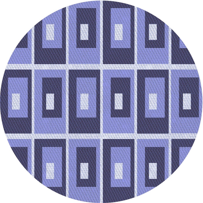 Square Patterned Deep Periwinkle Purple Rug, pat978blu