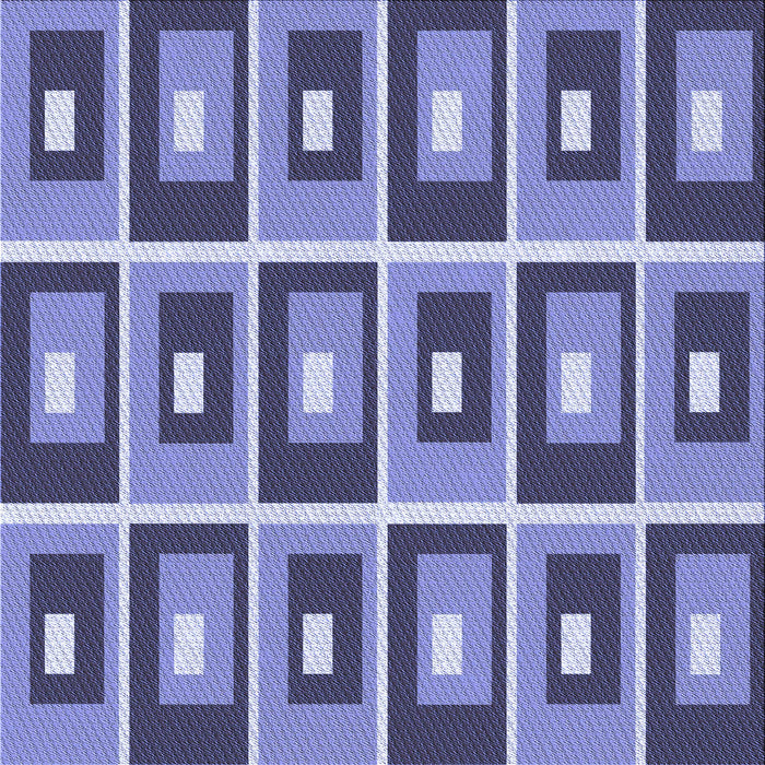 Round Patterned Deep Periwinkle Purple Rug, pat978blu