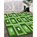 Machine Washable Transitional Green Rug in a Family Room, wshpat978grn