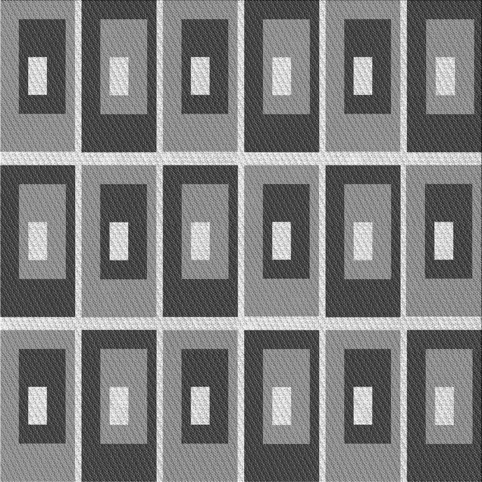 Round Patterned Dark Gray Rug, pat978gry