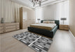 Patterned Dark Gray Rug in a Bedroom, pat978gry