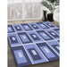 Patterned Sky Blue Rug in Family Room, pat979blu